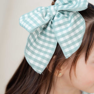 Baby Kids Bamboo Pajamas — Lucky Gingham Woven Alligator Clip — Image 1