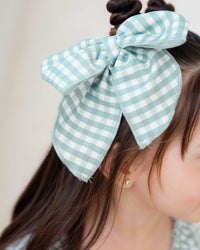 Baby Kids Bamboo Pajamas — Lucky Gingham Woven Alligator Clip — Image 1