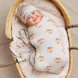 Baby Kids Bamboo Pajamas — Mama Knows Swaddle & Beanie Set — Image 1