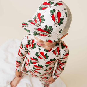 Baby Kids Bamboo Pajamas — Mama's Boy Hat — Image 1