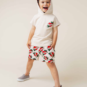 Baby Kids Bamboo Pajamas — Mama's Boy Short Sleeve Hooded Sweatshirt & Shorts Set — Image 1
