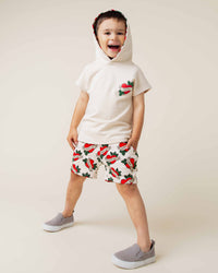Baby Kids Bamboo Pajamas — Mama's Boy Short Sleeve Hooded Sweatshirt & Shorts Set — Image 1