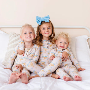 Bums & Roses - Baby & Kids Bamboo Pajamas - Mazel Tov Moments Long Sleeve Two-Piece Button Set - Image 1