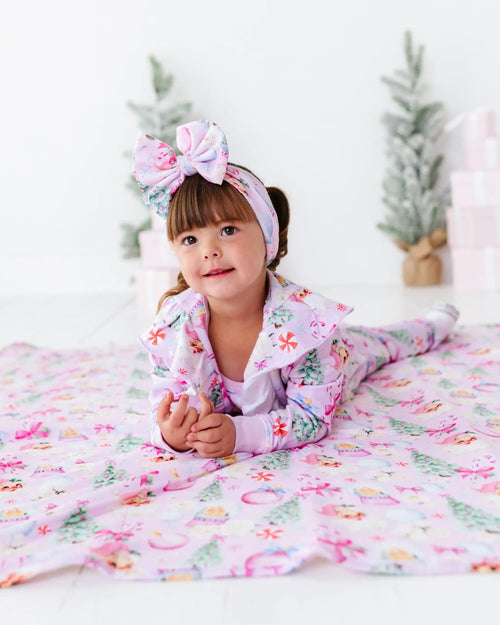Baby Kids Bamboo Pajamas — Merry Little Pinkmas Jogger Set — Image 5