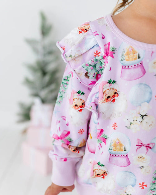 Baby Kids Bamboo Pajamas — Merry Little Pinkmas Jogger Set — Image 4