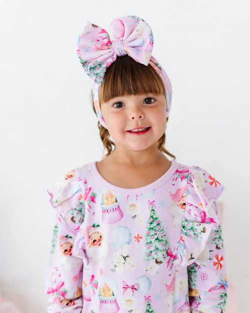 Baby Kids Bamboo Pajamas — Merry Little Pinkmas Jogger Set — Image 9