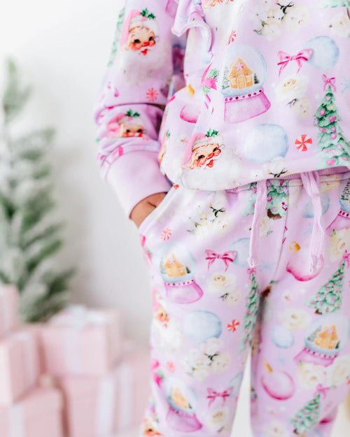 Baby Kids Bamboo Pajamas — Merry Little Pinkmas Jogger Set — Image 11