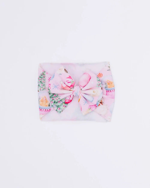 Baby Kids Bamboo Pajamas — Merry Little Pinkmas Biggie Bow — Image 5