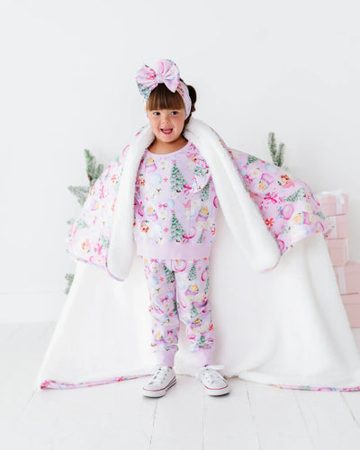 Bums & Roses - Baby & Kids Bamboo Pajamas - Merry Little Pinkmas Bum Bum Blanket - Plush - Image 1