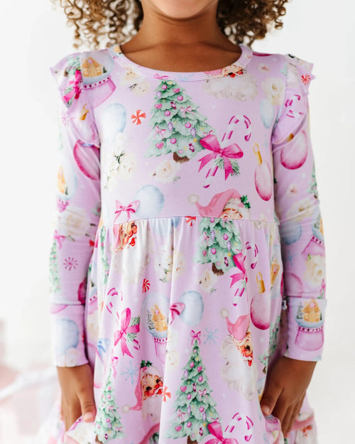 Baby Kids Bamboo Pajamas — Merry Little Pinkmas Party Dress — Image 10