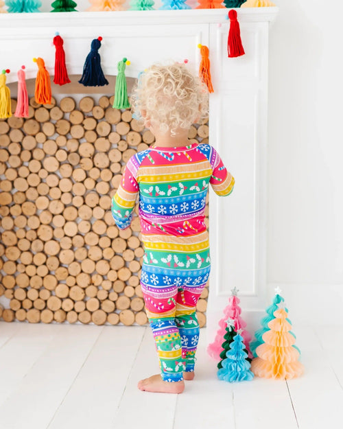 Baby Kids Bamboo Pajamas — Merry and Bright Convertible Romper — Image 6