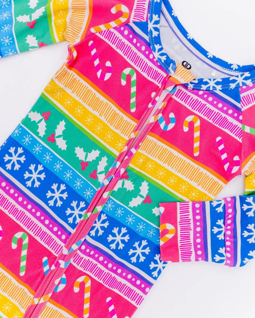 Baby Kids Bamboo Pajamas — Merry and Bright Convertible Romper — Image 4