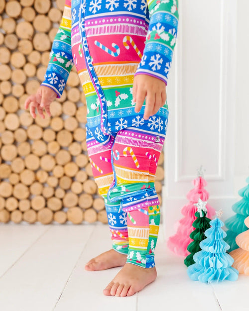 Baby Kids Bamboo Pajamas — Merry and Bright Convertible Romper — Image 9