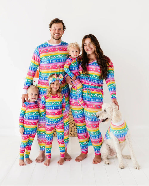 Baby Kids Bamboo Pajamas — Merry and Bright Men's Pants — Image 2