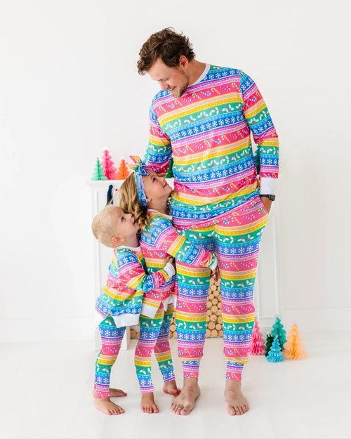 Baby Kids Bamboo Pajamas — Merry and Bright Men's Pants — Image 3