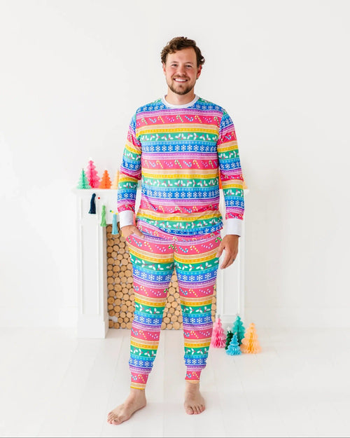 Baby Kids Bamboo Pajamas — Merry and Bright Men's Pants — Image 4