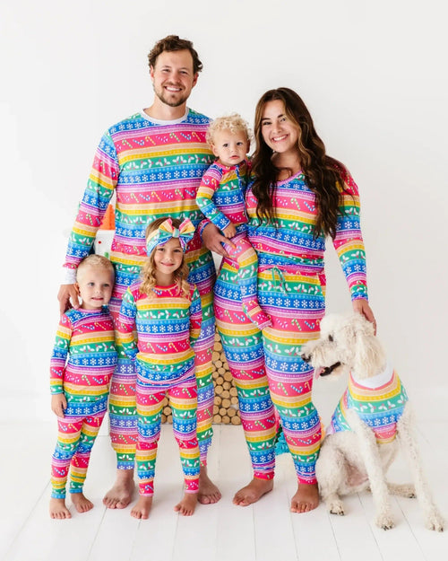 Baby Kids Bamboo Pajamas — Merry and Bright Women's Pants — Image 2