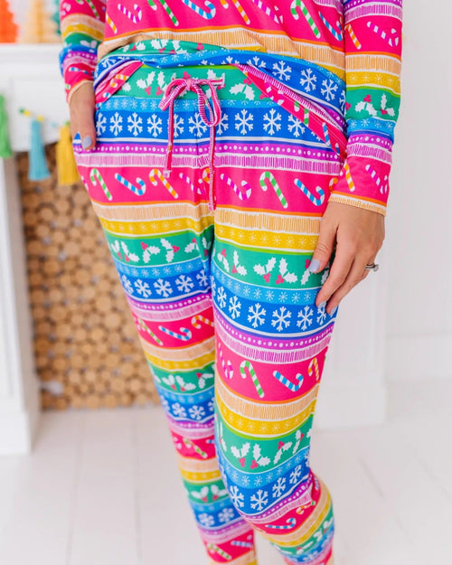 Baby Kids Bamboo Pajamas — Merry and Bright Women's Pants — Image 1