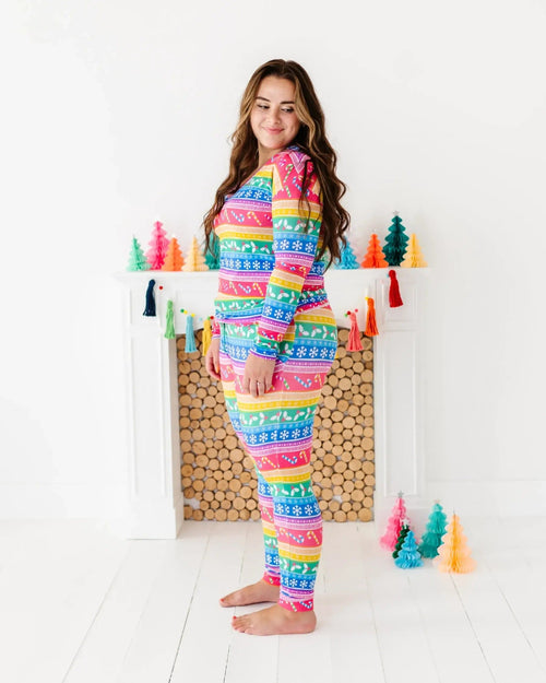 Baby Kids Bamboo Pajamas — Merry and Bright Women's Pants — Image 6