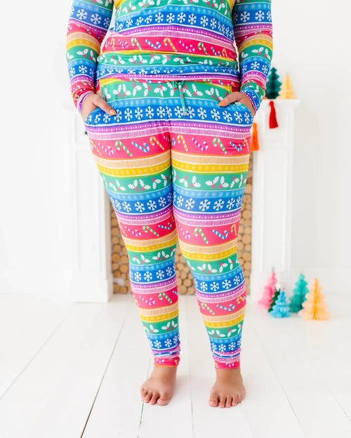 Baby Kids Bamboo Pajamas — Merry and Bright Women's Pants — Image 8