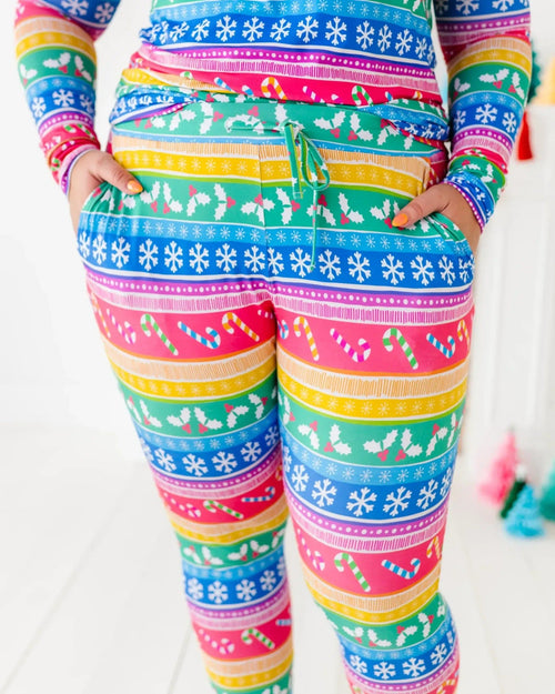 Baby Kids Bamboo Pajamas — Merry and Bright Women's Pants — Image 5