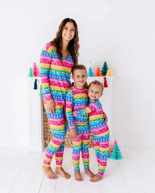 Baby Kids Bamboo Pajamas — Merry and Bright Women's Pants — Image 10
