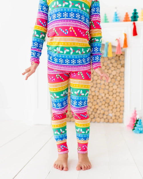 Baby Kids Bamboo Pajamas — Merry and Bright Long Sleeve Pajama Set — Image 15