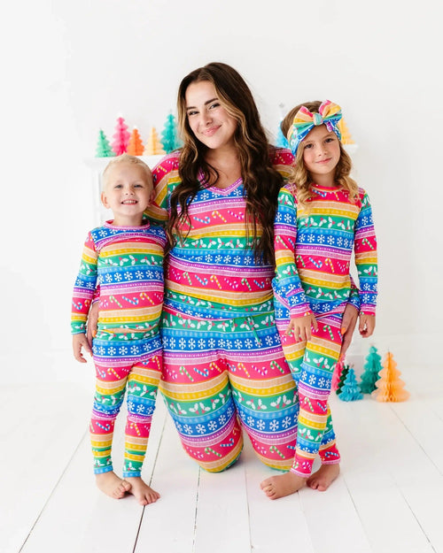 Baby Kids Bamboo Pajamas — Merry and Bright Long Sleeve Pajama Set — Image 18
