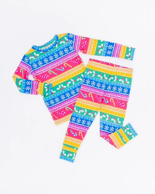 Baby Kids Bamboo Pajamas — Merry and Bright Long Sleeve Pajama Set — Image 6