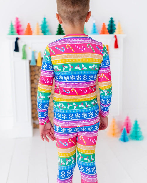 Baby Kids Bamboo Pajamas — Merry and Bright Long Sleeve Pajama Set — Image 9