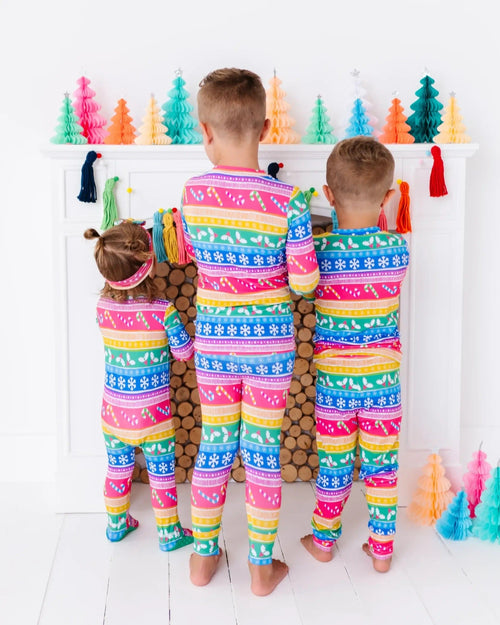 Baby Kids Bamboo Pajamas — Merry and Bright Long Sleeve Pajama Set — Image 10