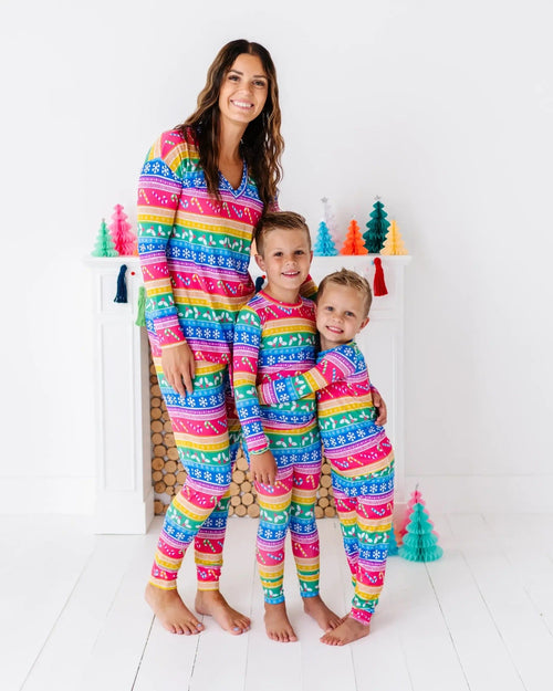 Baby Kids Bamboo Pajamas — Merry and Bright Long Sleeve Pajama Set — Image 12