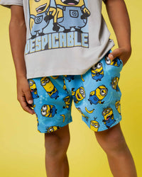 Baby Kids Bamboo Pajamas — Minions™ Pull-On Shorts — Image 1
