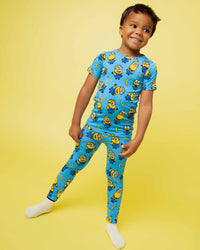 Baby Kids Bamboo Pajamas — Minions™ Short Sleeve Pajama Set — Image 1