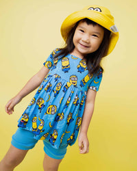 Baby Kids Bamboo Pajamas — Minions™ Short Sleeve Empire Waist Top & Shorts Set — Image 1