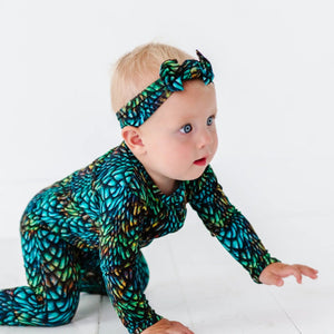 Bums & Roses - Baby & Kids Bamboo Pajamas - Mother of Dragons Headwrap - Image 1