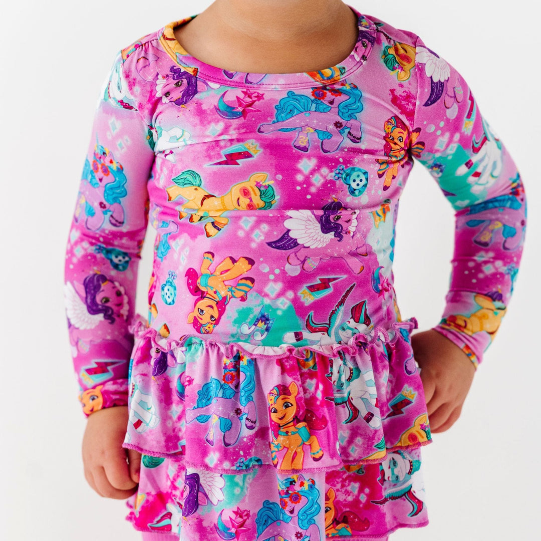 my little pony long sleeve dress Bums & Roses My Little Pony : A New Generation Girls Top & Tights, Hypoallergenic Antibacterial Bamboo Fabric, 9/10Y
