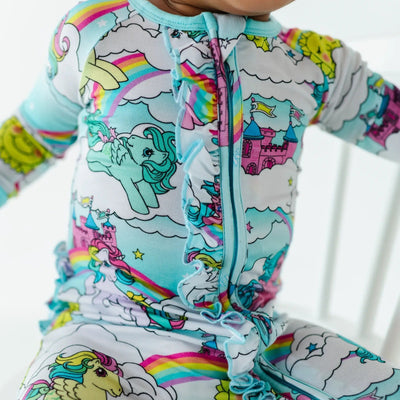 Bums & Roses - Baby & Kids Bamboo Pajamas - My Little Pony™: Classic Convertible Ruffle Romper - Image 1