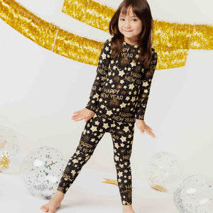 Baby Kids Bamboo Pajamas — Happy New Year Long Sleeve Pajama Set — Image 1