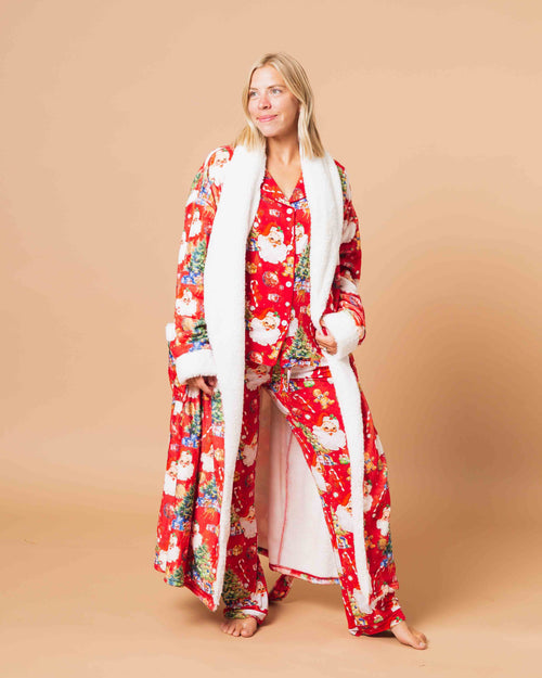 Baby Kids Bamboo Pajamas — In The Nick Of Time Adult Plush Robe — Image 2