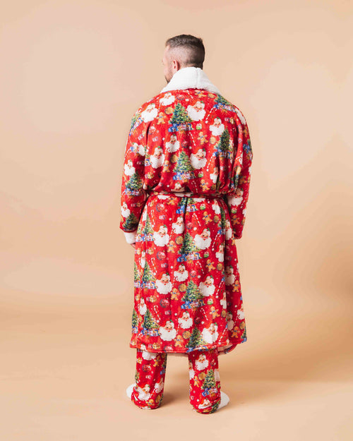 Baby Kids Bamboo Pajamas — In The Nick Of Time Adult Plush Robe — Image 5