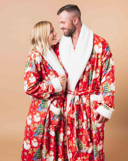 Baby Kids Bamboo Pajamas — In The Nick Of Time Adult Plush Robe — Image 1