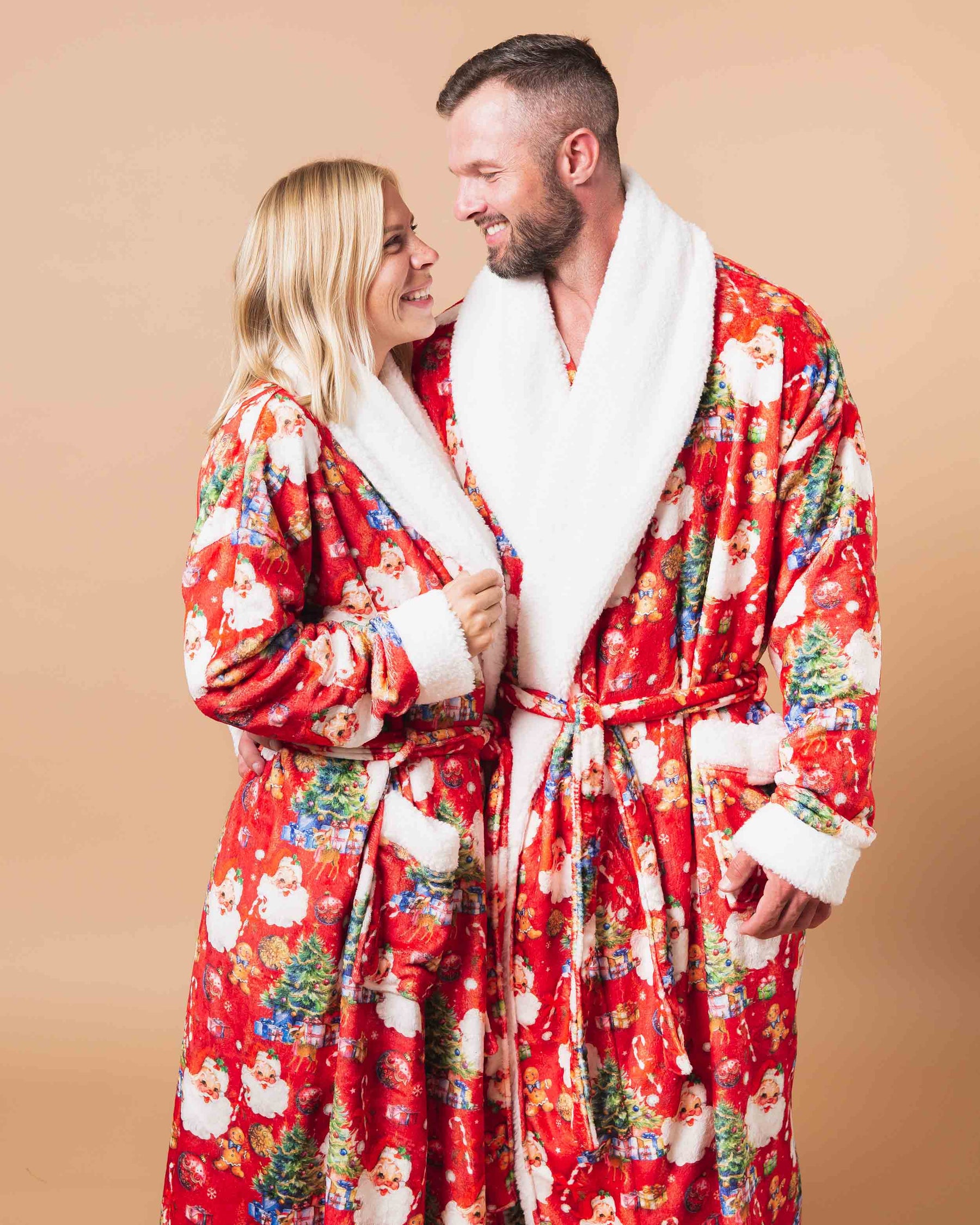 Baby Kids Bamboo Pajamas — In The Nick Of Time Adult Plush Robe — Image 1