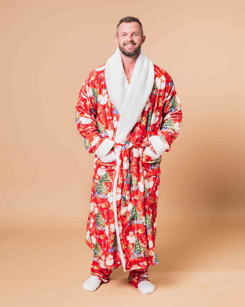 Baby Kids Bamboo Pajamas — In The Nick Of Time Adult Plush Robe — Image 9
