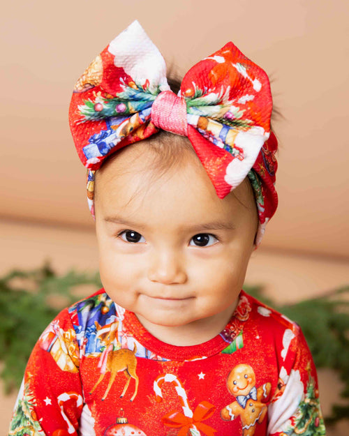 Baby Kids Bamboo Pajamas — In The Nick Of Time Biggie Bow — Image 1