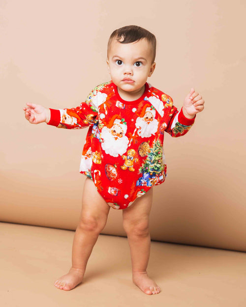 Baby Kids Bamboo Pajamas — In The Nick Of Time Bubble Sweatshirt — Image 6