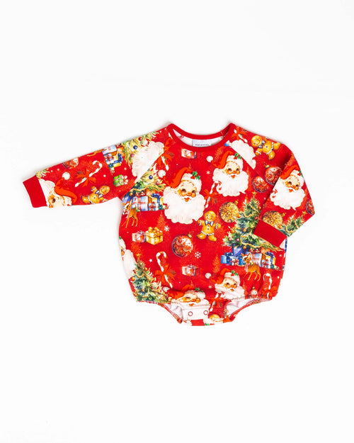Baby Kids Bamboo Pajamas — In The Nick Of Time Bubble Sweatshirt — Image 2