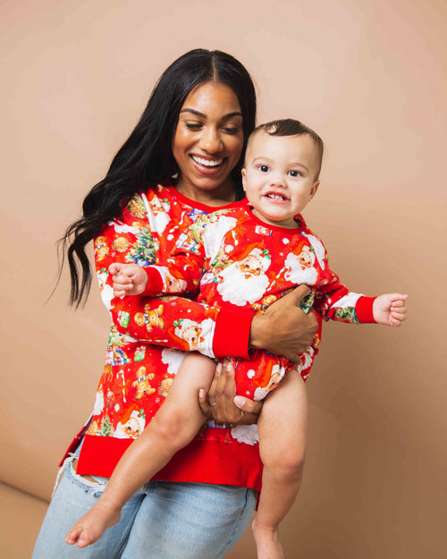 Baby Kids Bamboo Pajamas — In The Nick Of Time Bubble Sweatshirt — Image 8
