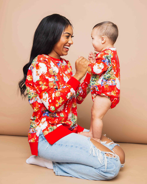 Baby Kids Bamboo Pajamas — In The Nick Of Time Bubble Sweatshirt — Image 5