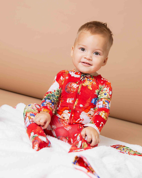 Baby Kids Bamboo Pajamas — In The Nick Of Time Convertible Romper — Image 7